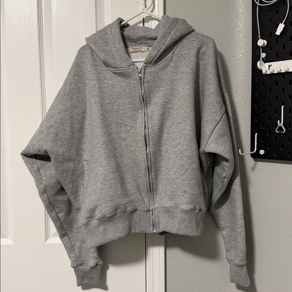 Trinity Drop Shoulder Zip Up Hoodie